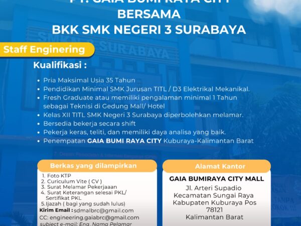 LOKER PT.GAIA BUMI RAYA CITY
