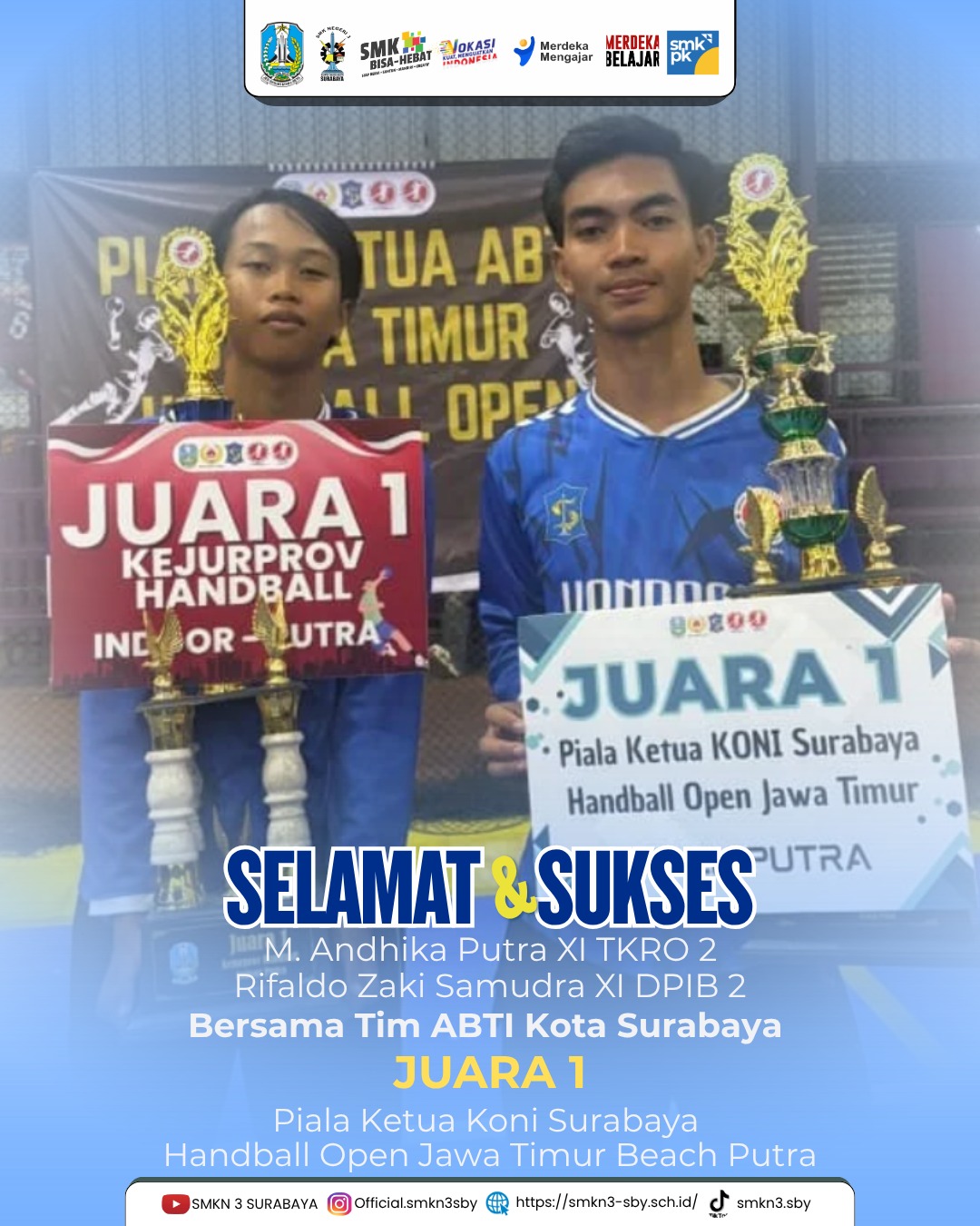 JUARA 1 KEJURPROV HANDBALL INDOR PUTRA